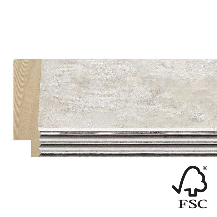 45x17mm Rustic White & Silver Luxe Aventino Flat