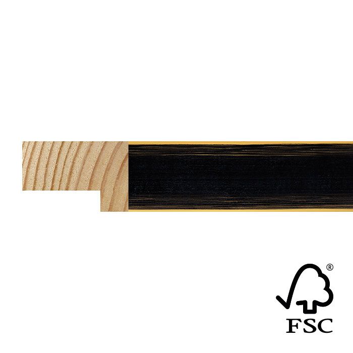 20x30mm Black Linear Flat Moulding FSC