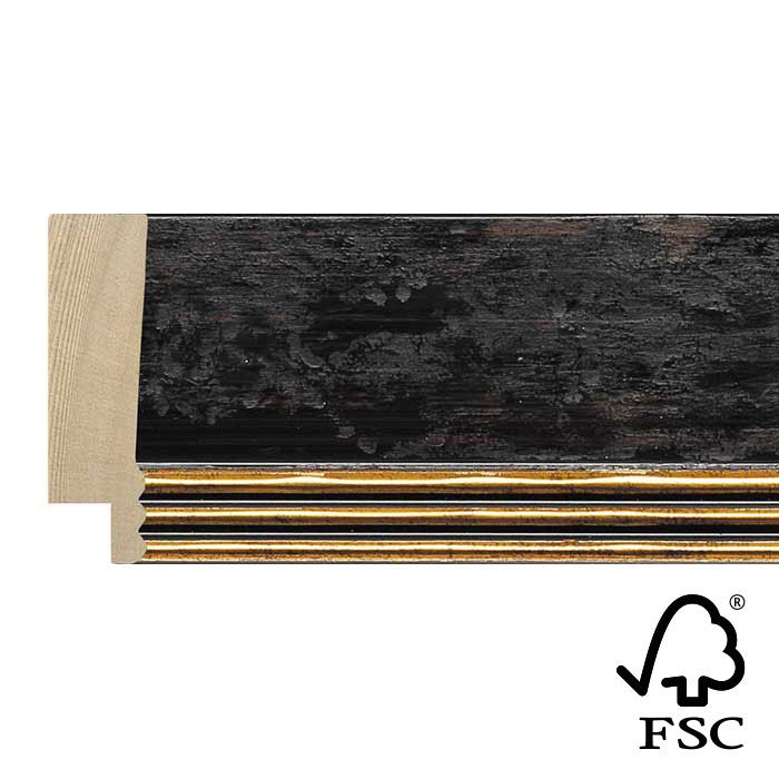45x17mm Rustic Black & Gold Luxe Aventino Flat FSC